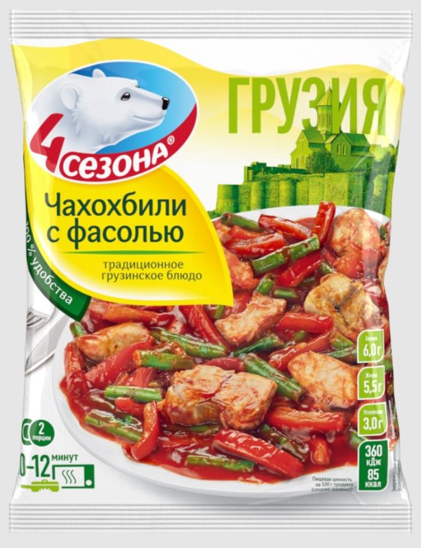 4С Чахохбили с фасолью (пакет) 600гр*12 (4)