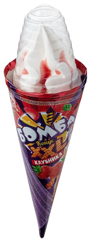 МП Рожок XXL БОМБА Клубничный соус 145гр*16