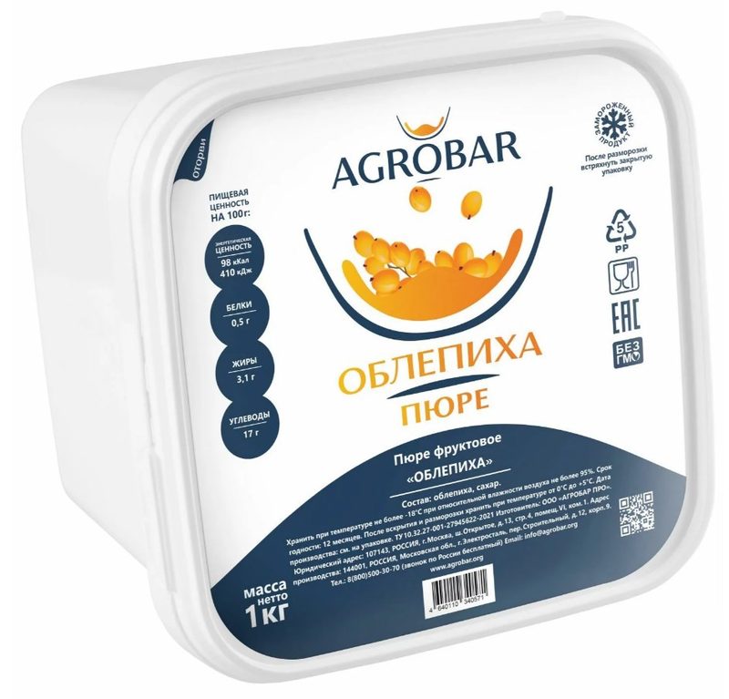 АБ Пюре (1000) Облепиха 1000гр*6 (1)