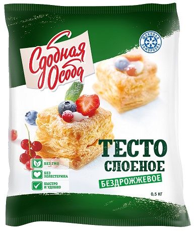 ЧМ Тесто СДОБНАЯ ОСОБА Слоеное Бездрожж 500гр*16 (5)
