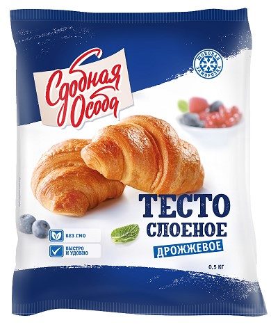 ЧМ Тесто СДОБНАЯ ОСОБА Слоеное дрожжевое 500гр*16 (5)
