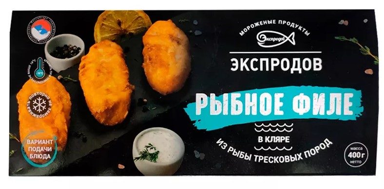 ЭП Рыбное филе ЭКСПРОД треск пород в кляре 400гр*12 (4)