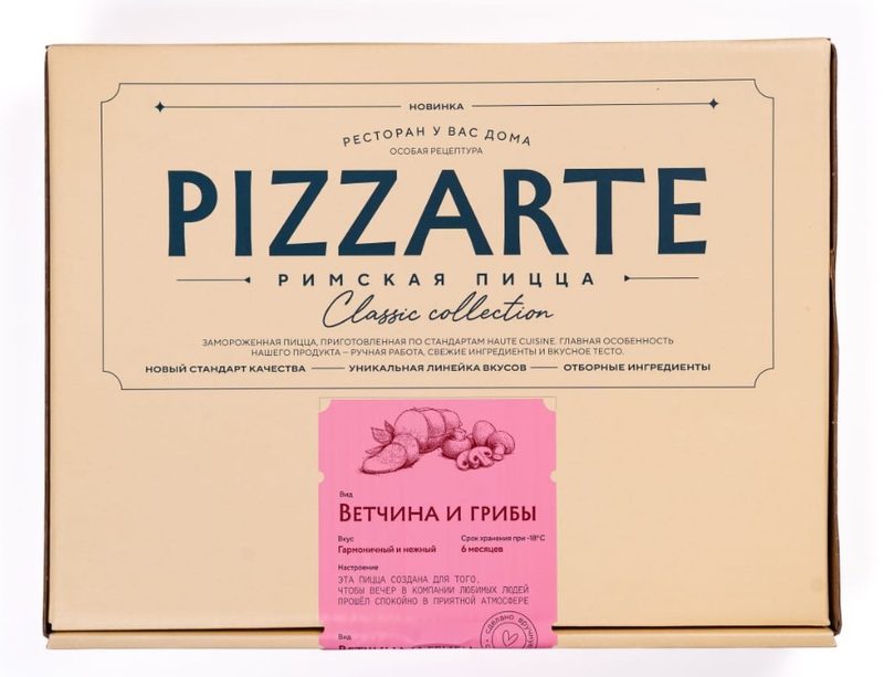 ЯМ Пицца PIZZARTE Ветчина-Грибы 420гр*10 (3)