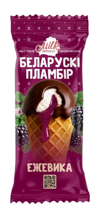 БЛ Рожок MilkR плмбр Ежевика в какао глаз 85гр*20