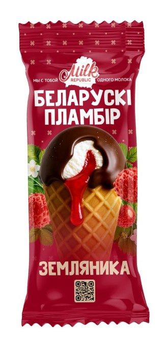 БЛ Рожок MilkR плмбр Земляника NEW в какао глаз 85гр*24