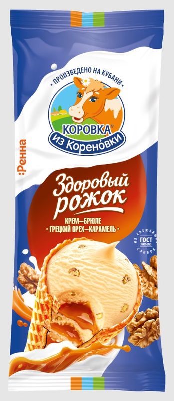 КК Рожок ГИГАНТ Крем-брюле Карамель-Грец орех 100гр*12