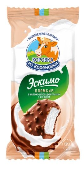 КК Эскимо ФУНДУК шок-глазур пломбир NEW 60гр*20